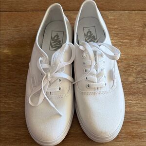 Vans White Canvas Low-Top Sneakers